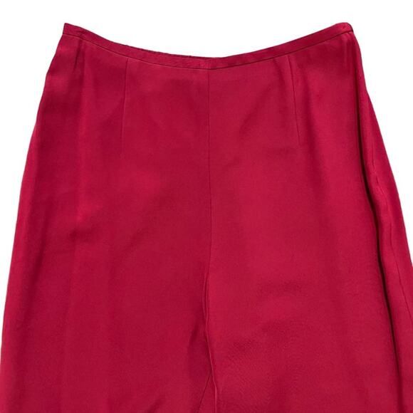 VTG TALBOTS Pure Silk High Rise Straight Leg Lined Pants in Red SZ 8 - Picture 2 of 9